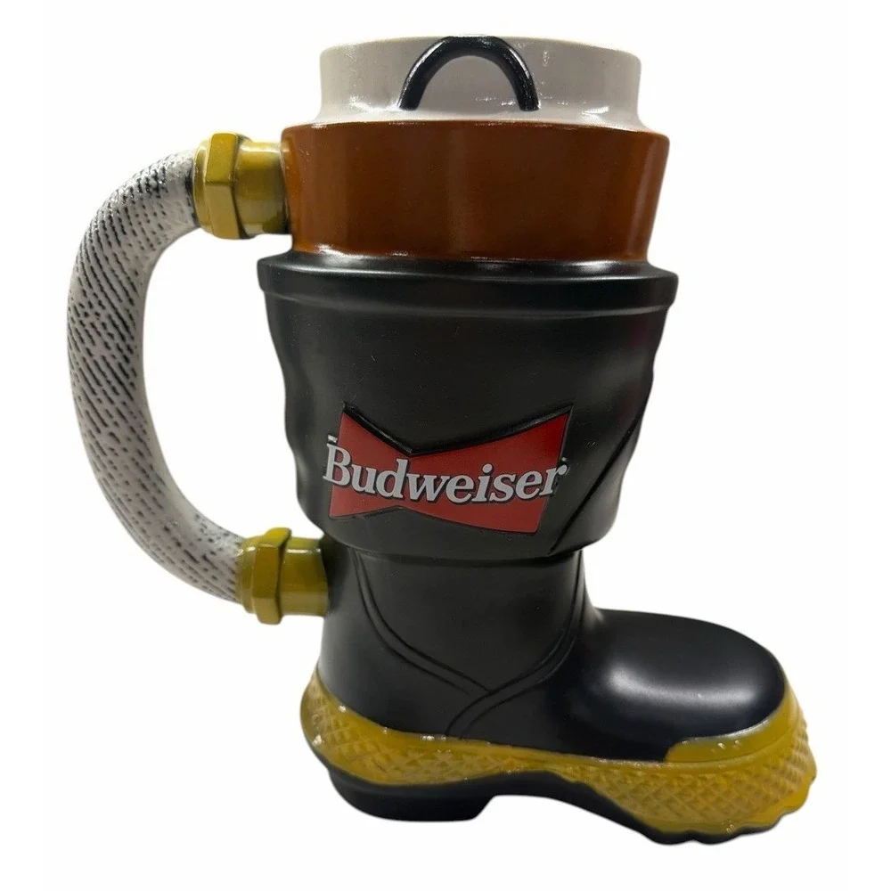 Vintage 1997 Budweiser Firefighter Boot Beer Stein